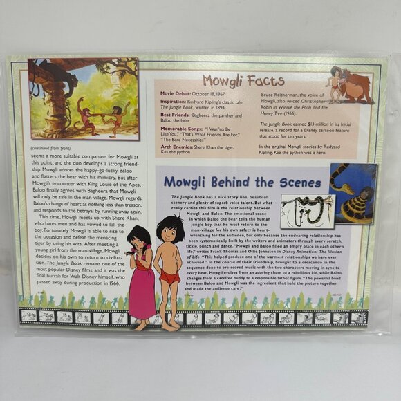 Disney Mowgli 1957 Collectible Patch With Story Card Willabee & Ward - Picture 4 of 4